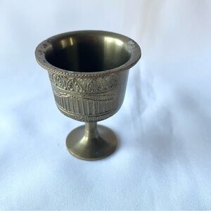 Vintage Brass Mortar Or Goblet With Greek Designs
